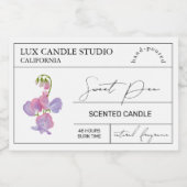 Pour Bocaux Élégant minimal Étiquette de pois doux (Étiquettes simples)