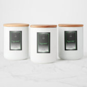 Pour Bocaux Élégant noir blanc Étiquette vert cadre Logo (Bouteilles)