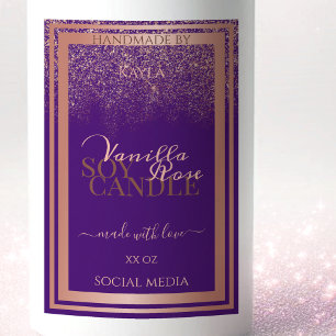 Pour Bocaux Élégant Purple Produit Emballage Étiquette Rose Or