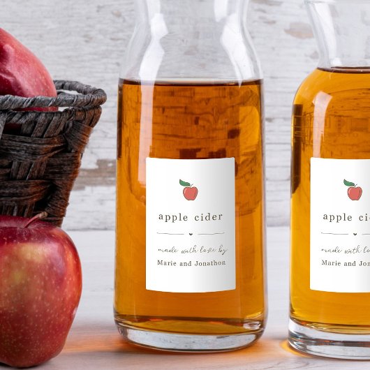 Pour Bocaux Étiquette cadeau de cidre de pomme fait maison