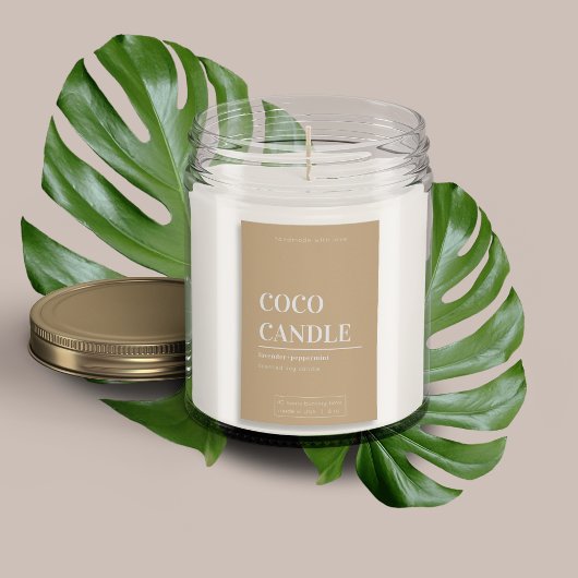 Pour Bocaux Étiquette de bougie minimaliste