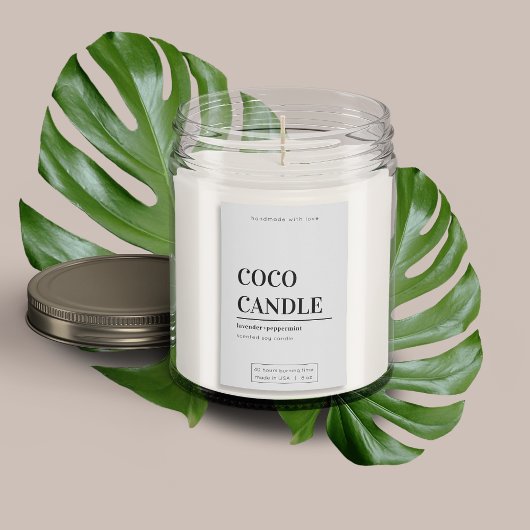 Pour Bocaux Étiquette de bougie minimaliste