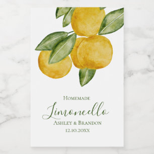 Pour Bocaux Étiquette de bouteille de Limoncello, aquarelle d'