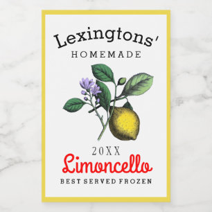 Pour Bocaux Étiquette de bouteille de liquide Limoncello Cust