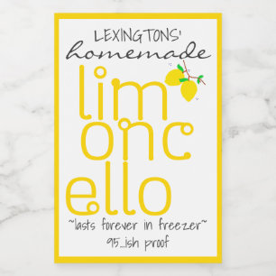 Pour Bocaux Étiquette de bouteille Limoncello artisanal