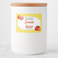 Étiquette de canne à la sauce tomate