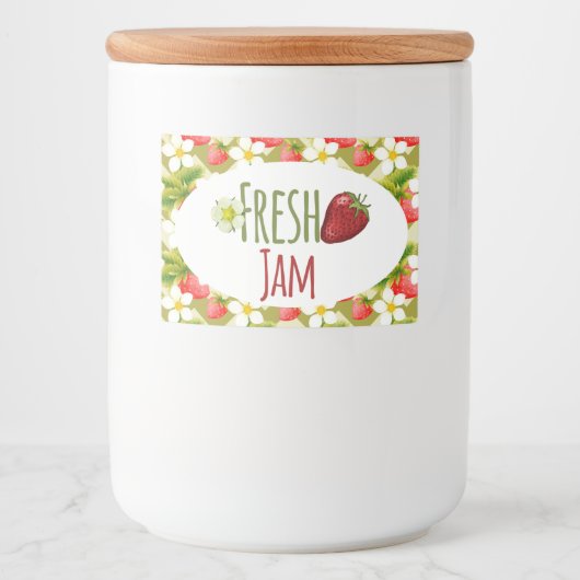 Pour Bocaux Étiquette de canne de confiture de fraises (Devant)