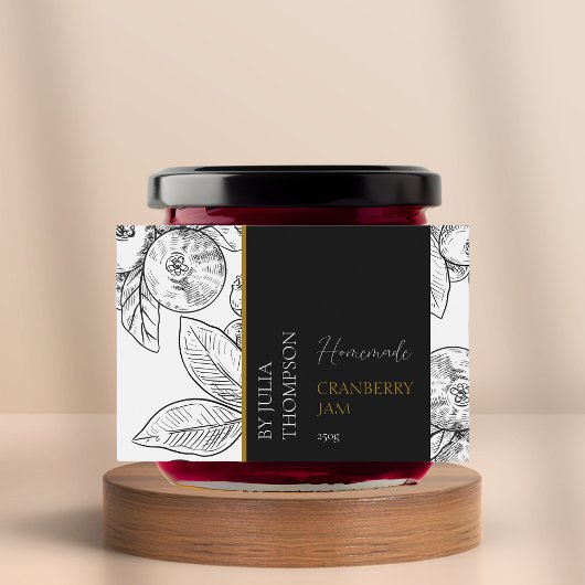 Pour Bocaux Étiquette de confiture de canneberge maison modern