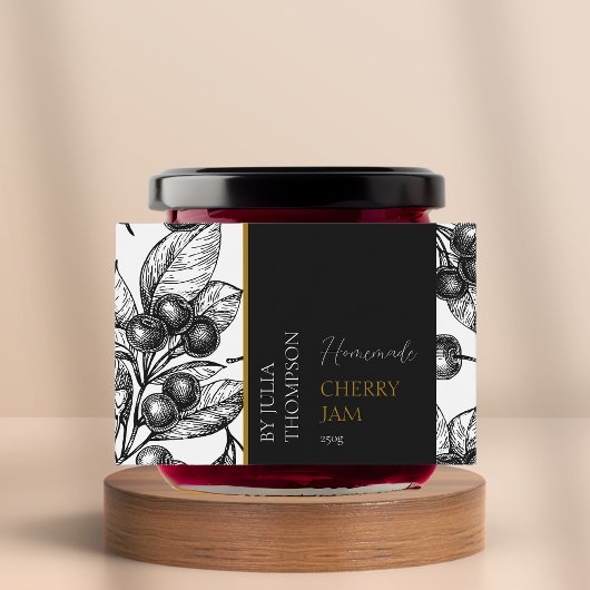Pour Bocaux Étiquette de confiture de cerisier maison moderne