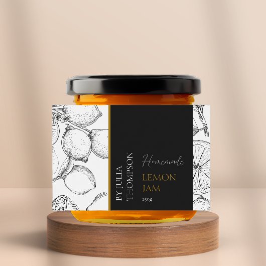 Pour Bocaux Étiquette de confiture de citron maison moderne