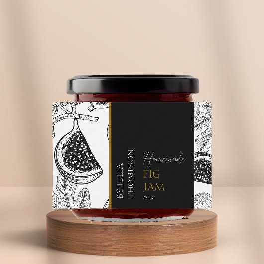 Pour Bocaux Étiquette de confiture de fig maison moderne