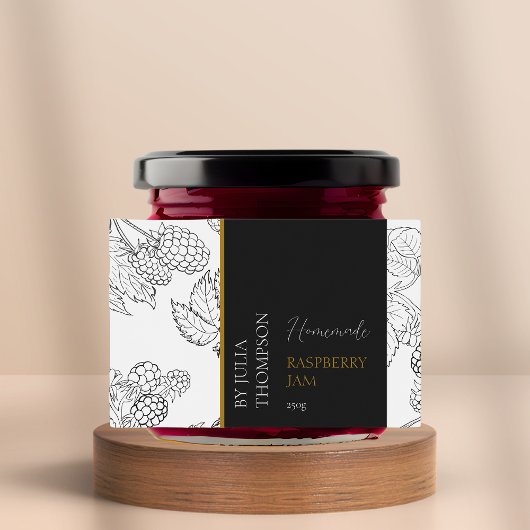 Pour Bocaux Étiquette de confiture de framboise maison moderne