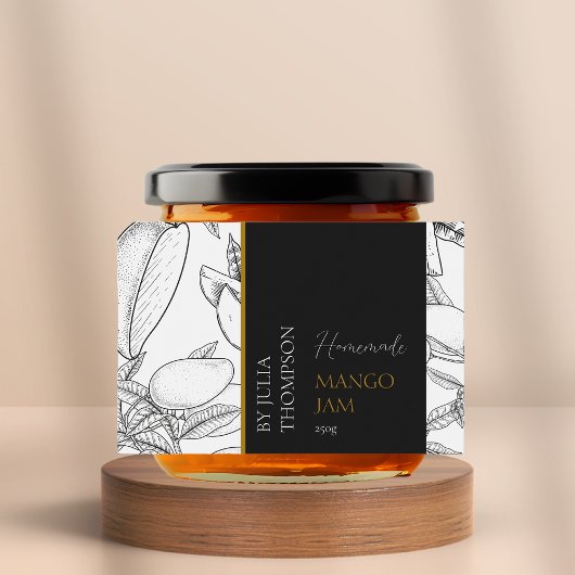 Pour Bocaux Étiquette de confiture de mangue maison moderne