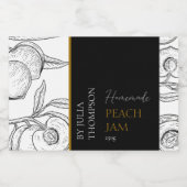 Pour Bocaux Étiquette de confiture de pêche maison moderne (Étiquettes simples)