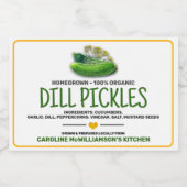 Pour Bocaux Étiquette de conserve de pickles (Étiquettes simples)
