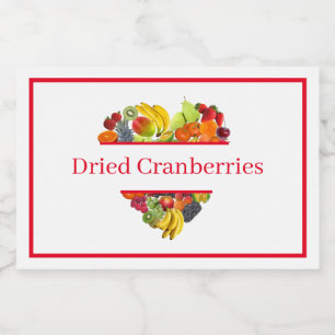 Pour Bocaux Étiquette de contenant alimentaire Cranberries séc