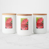 Pour Bocaux Étiquette de contenants à fleurs rouges (Bouteilles)