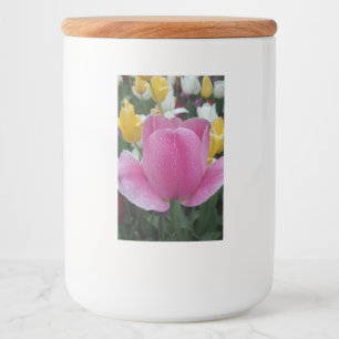 Pour Bocaux Étiquette de conteneur de nourriture Tulip rose