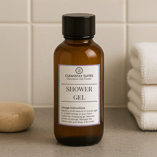 Pour Bocaux Étiquette de gel douche imperméable à bordure flor