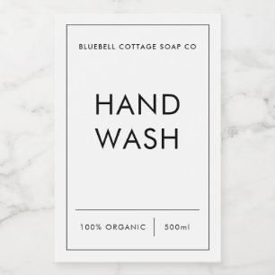 Pour Bocaux Étiquette de lavage à main avec Étiquette de produ