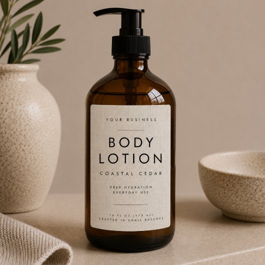 Pour Bocaux Étiquette de Lotion Corporelle Lin