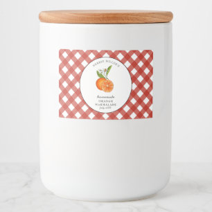 Pour Bocaux Étiquette de marmelade d'orange à carreaux de styl