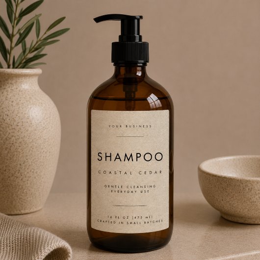 Pour Bocaux Étiquette de marque de shampoing simple