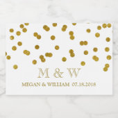 Pour Bocaux Étiquette de monogramme personnalisé Gold Confetti (Étiquettes simples)