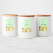 Pour Bocaux Étiquette de Monogramme vert clair Wavy Gold (Bouteilles)