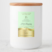 Pour Bocaux Étiquette de Monogramme vert clair Wavy Gold (Devant)