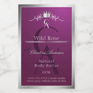 Pour Bocaux Étiquette de produit Bourgogne avec monogramme cad