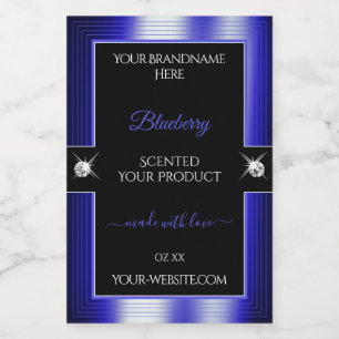 Pour Bocaux Étiquette de produit brillant noir bleu brillant