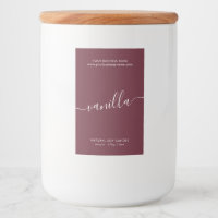 Étiquette de produit de chandelle à script rouge b