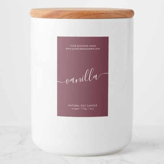 Pour Bocaux Étiquette de produit de chandelle à script rouge b (Devant)
