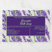 Pour Bocaux Étiquette de produit de savon à fleurs de lavande (Étiquettes simples)