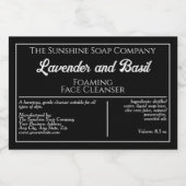 Pour Bocaux Étiquette de produit de savon imperméable noir et  (Étiquettes simples)