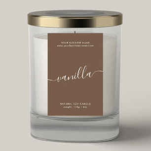 Pour Bocaux Étiquette de produit de script brun café moderne
