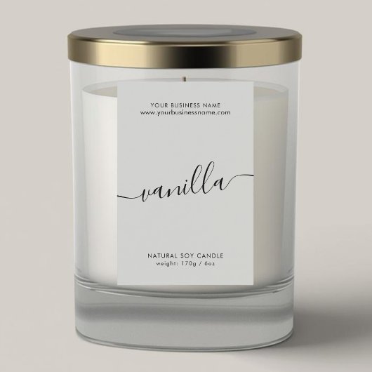 Pour Bocaux Étiquette de produit de script gris moderne