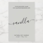 Pour Bocaux Étiquette de produit de script gris moderne (Étiquettes simples)