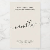 Pour Bocaux Étiquette de produit de script ivoire moderne (Étiquettes simples)