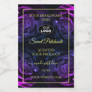 Pour Bocaux Étiquette de produit Fleurs de roses violettes ros