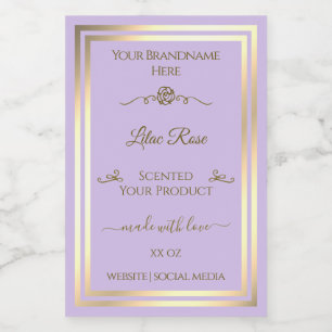 Pour Bocaux Étiquette de produit Lilac Subtil Gold Frame Rose