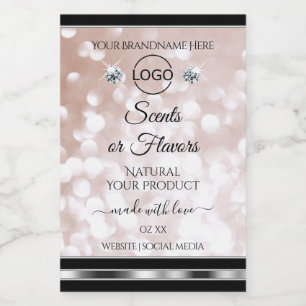 Pour Bocaux Étiquette de produit Luxe Rose Gold Shimmer Bijou