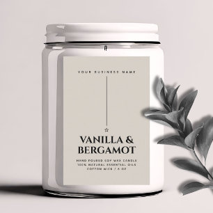 Pour Bocaux Étiquette de produit minimaliste en chandelle beig