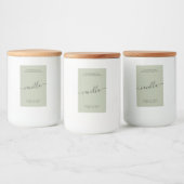 Pour Bocaux Étiquette de produit moderne sauge vert script (Bouteilles)