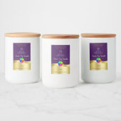 Pour Bocaux Étiquette de produit Monogramme de logo or violet (Bouteilles)