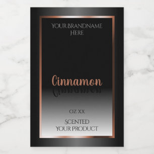 Pour Bocaux Étiquette de produit noir blanc Shimmery Rose Gold