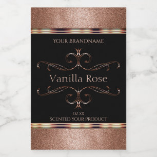 Pour Bocaux Étiquette de produit noir Rosegold Parties scintil