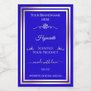 Pour Bocaux Étiquette de produit Royal Blue Gold Frame Rose Vi