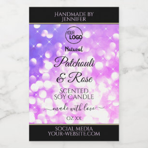Pour Bocaux Étiquette de produit scintillante rose violet de l